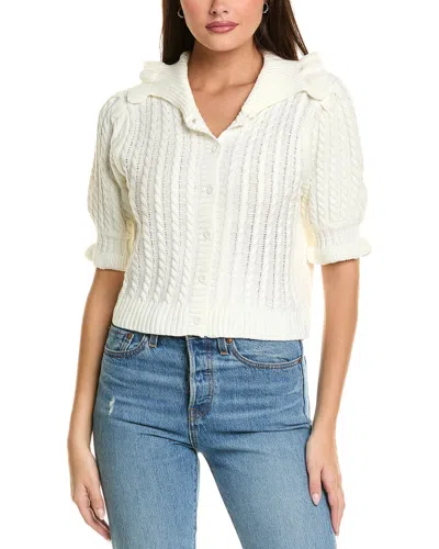 Celestine Sei Ruffle Collar Cardigan In White