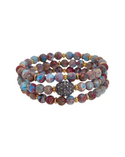 Rachel Reinhardt Jasper & Crystal Stackable Bracelet In Multi