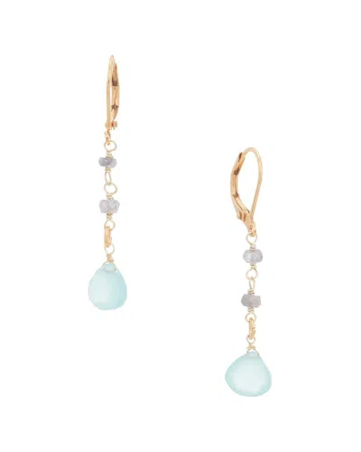 Rachel Reinhardt Vermeil Amazonite & Chalcedony Dangle Earrings In Neutral