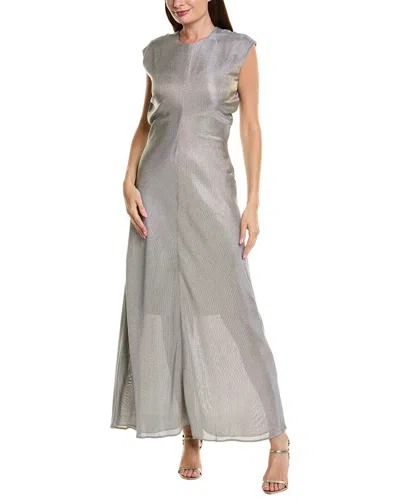 Rag & Bone Marie Metallic Maxi Dress In Gray