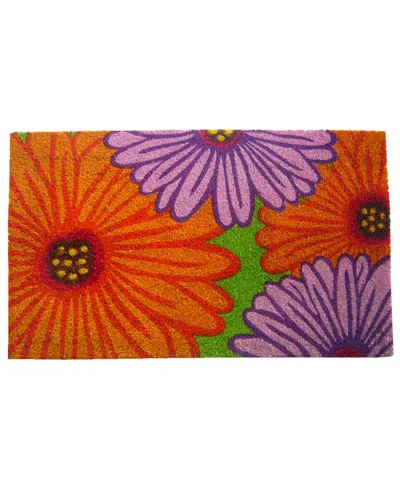 Geocrafts Geo Crafts, Inc Coir Dahlia Flowers Welcome Mat