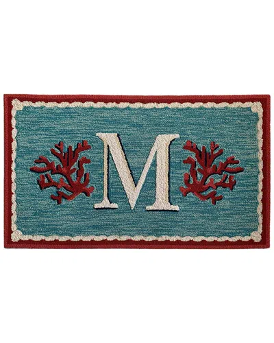 Geocrafts Geo Crafts, Inc Hand-hooked Coral Initial Monogram Rug
