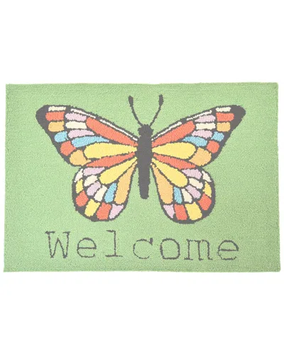Geocrafts Geo Crafts, Inc Hand-hooked Butterfly Welcome Accent Rug