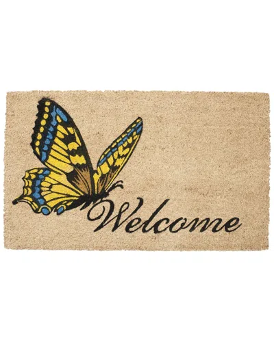 Geocrafts Geo Crafts, Inc Coir Colorful Butterfly Welcome Mat