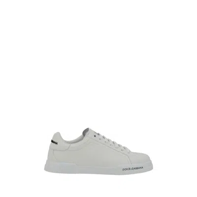 Dolce & Gabbana Portofino Nappa Sneakers Shoes In White