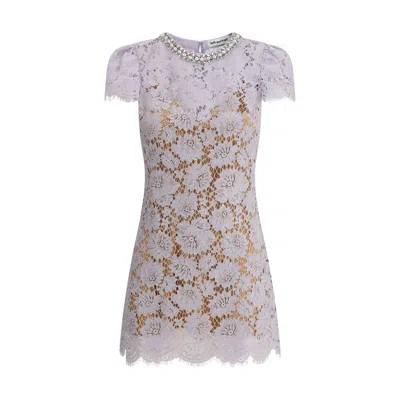 Self-portrait Lilac Lace Mini Dress By  In Blue