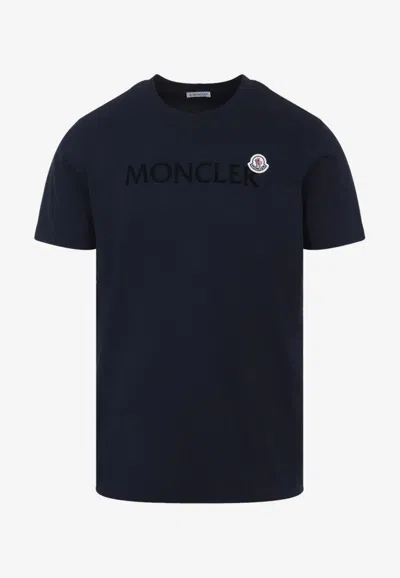 Moncler Men T-shirt With Flocked Cotton Logo