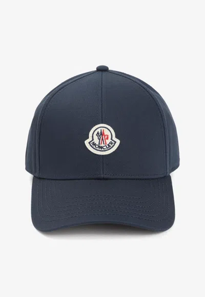 Moncler Structured Baseball Cap With Curved Brim In Blue