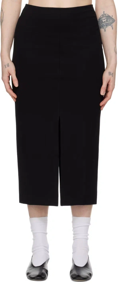 Filippa K Black Heavy Midi Skirt In Black