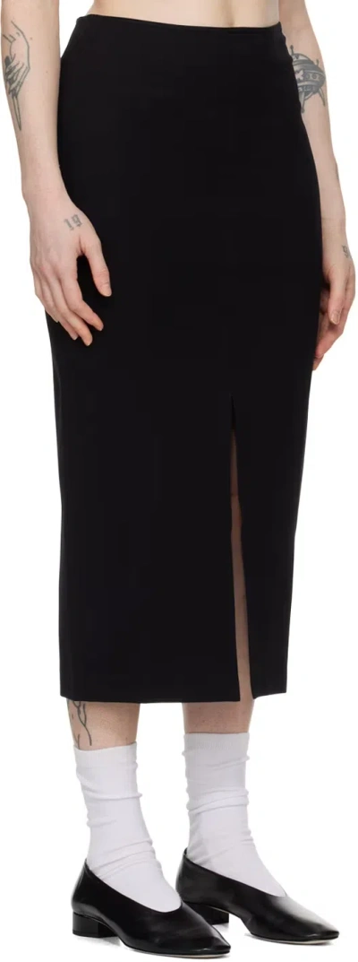 Filippa K Black Heavy Midi Skirt In Black