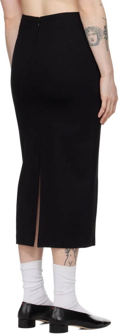 Filippa K Black Heavy Midi Skirt In Black
