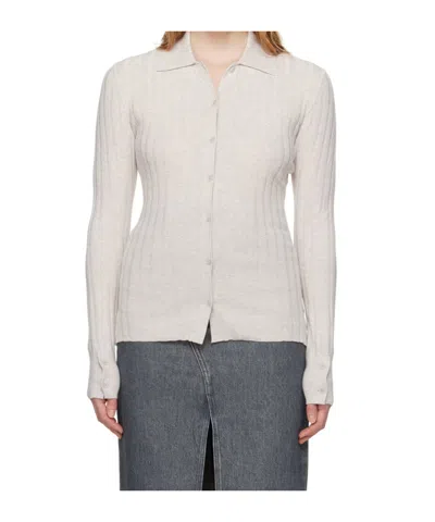 Filippa K Off-white Spread Collar Cardigan In White