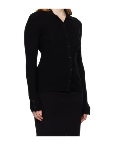 Filippa K Black Spread Collar Cardigan In Black