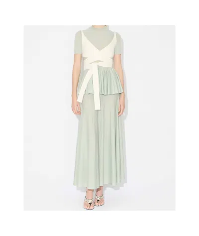 Alaïa Knit Wool Maxi Skirt In Green
