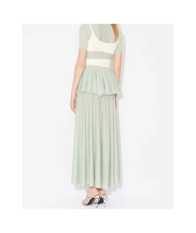 Alaïa Knit Wool Maxi Skirt In Green