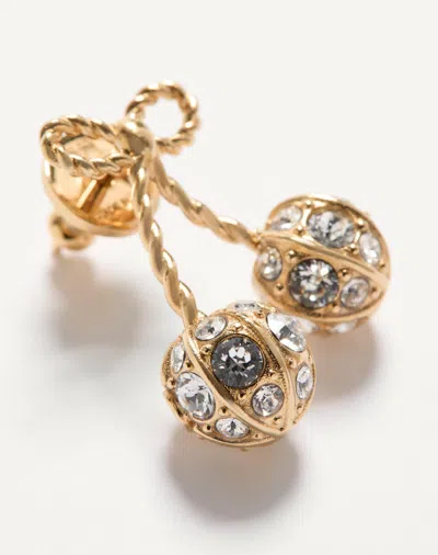 Valentino Cherryfic Metal And Swarovski Crystal Earrings In Metallic