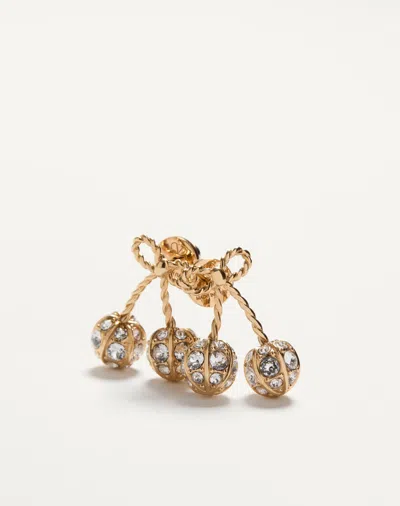 Valentino Cherryfic Metal And Swarovski Crystal Earrings In Metallic