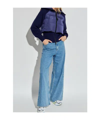 Theory Wide Leg Jeans In Blue