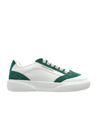Casablanca Suede Leather Panelled Sneakers In White