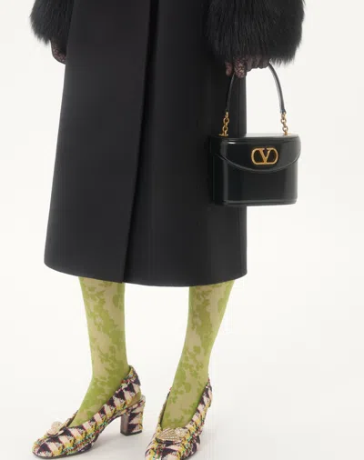 Valentino Faux Fur-trimmed Double-breasted Coat In Black