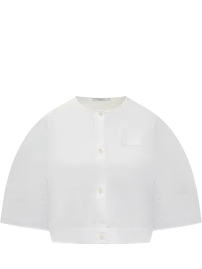 Givenchy Short-sleeved Cropped Shirt In White