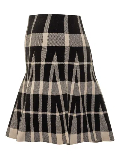 Msgm Viscose Blend Knitted Mini Skirt In Black