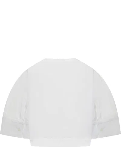 Givenchy Short-sleeved Cropped Shirt In White