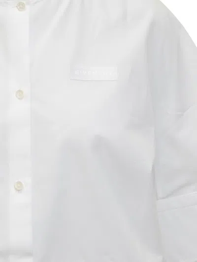 Givenchy Short-sleeved Cropped Shirt In White