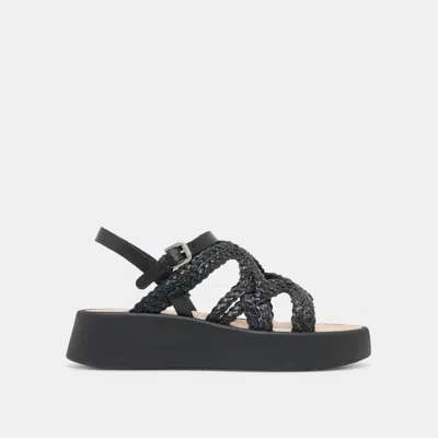 Trove Gatsby Sandals Black Leather - Re:vita In Black