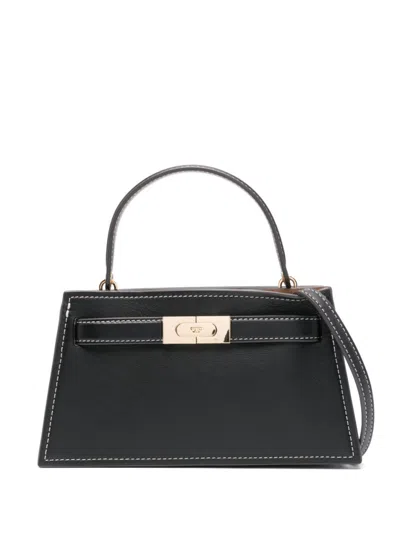 Tory Burch Lee Radziwill Mini Leather Handbag In Black