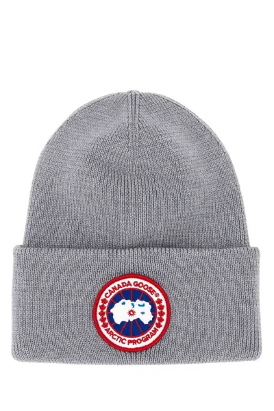Canada Goose Wool Arctic Beanie Hat With Folded Cuff In Gray