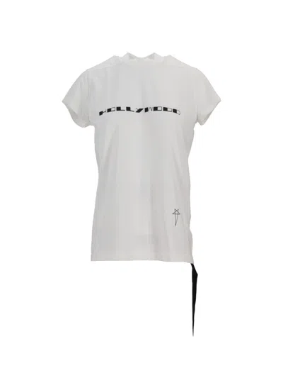 Rick Owens White Crewneck Logo T-shirt In White