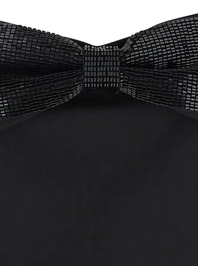 Self-portrait Black Sleeveless Top With Bandeau Neckline In Black