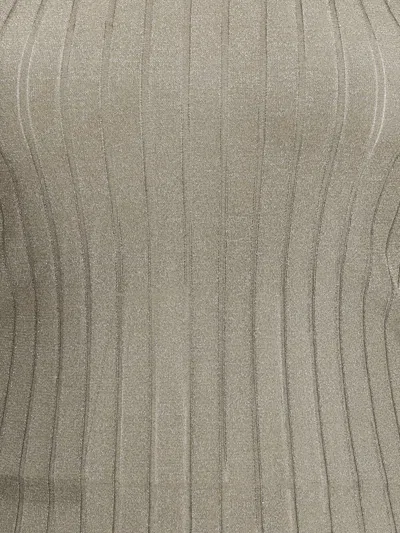 Brunello Cucinelli Shimmer Ribbed Tank Top In Gray