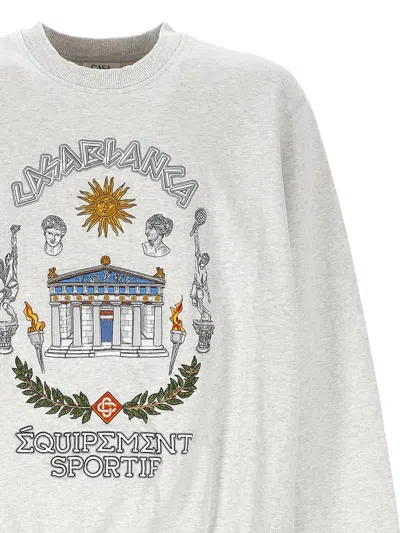 Casablanca Grey Long Sleeves Printed Sweatshirt In White