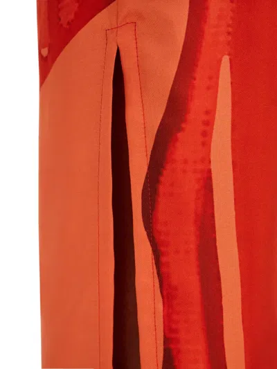 Ferragamo Carp-motif Silk Maxi Dress