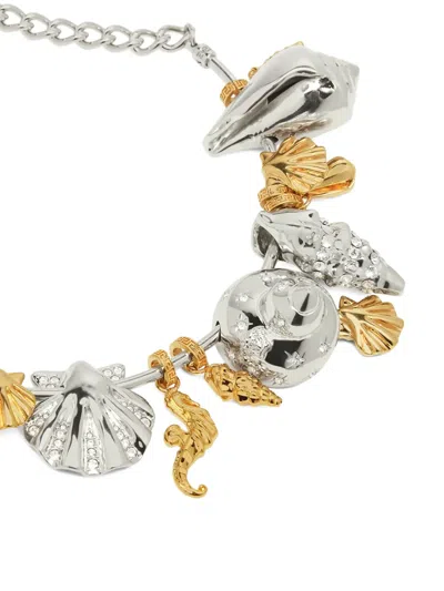 Versace Seashell Charm Necklace In Metallic