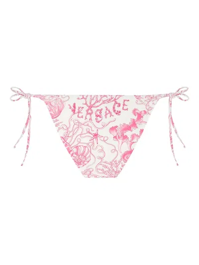 Versace Side-ties Bikini Bottom In White