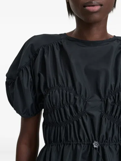 Cecilie Bahnsen Tech Fabric Brooklyn Top With Button Detail In Black