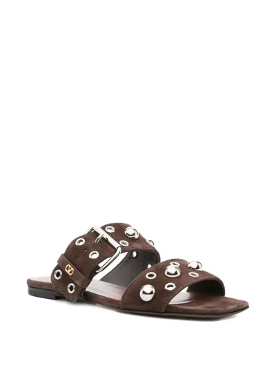 Valentino Studded Buckle Flats