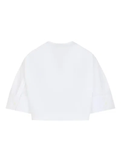 Givenchy Short-sleeved Cropped Shirt In White