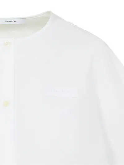 Givenchy Short-sleeved Cropped Shirt In White