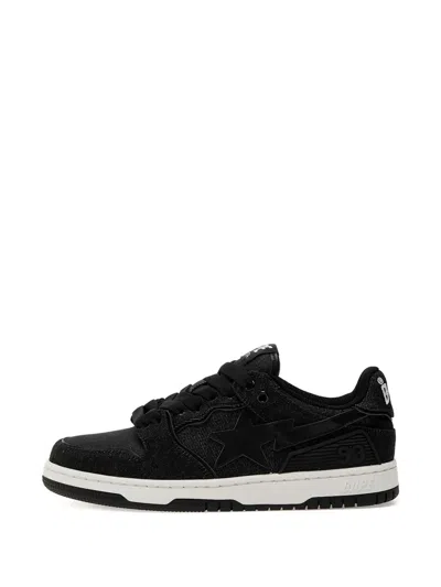 A Bathing Ape Star-embellished Denim Sneakers