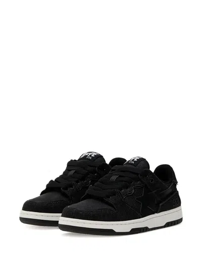 A Bathing Ape Star-embellished Denim Sneakers