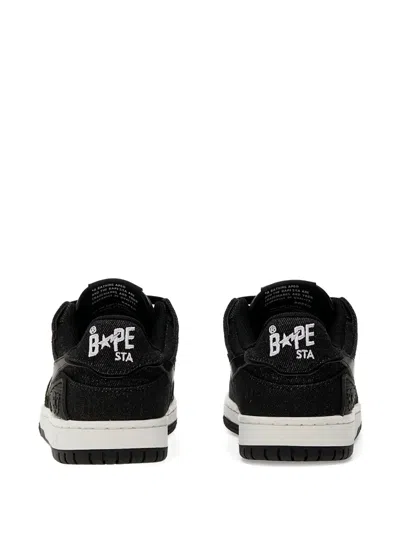 A Bathing Ape Star-embellished Denim Sneakers