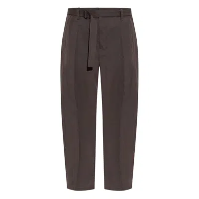 Lemaire Brown Curved Volume Trousers In Brown