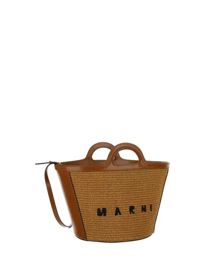 Marni Tropicalia Small Handbag In Brown