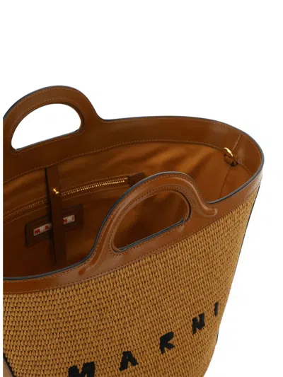Marni Tropicalia Small Handbag In Brown