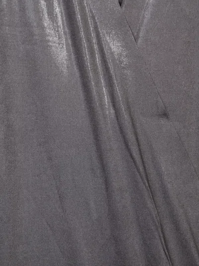 Norma Kamali Grey Long Wrap Side Slit Dress In Gray