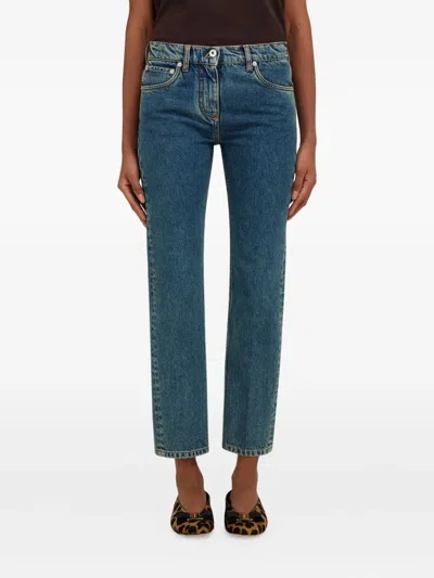 Ferragamo Stonewash Five-pocket Jeans In Blue